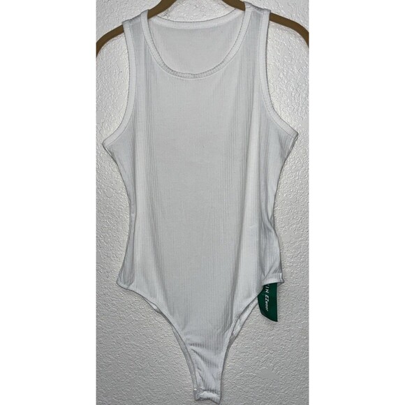 Shein Ezwear Tank Top Bodysuit Women Sz Med. Ivory - Picture 4 of 6